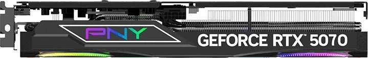 PNY GeForce RTX 5070 ARGB EPIC-X RGB™ trijų ventiliatorių vaizdo plokštė, 12 GB OC, DLSS 4
