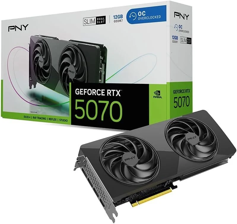 PNY GeForce RTX 5070 Slim OC vaizdo plokštė, 12288 MB GDDR7