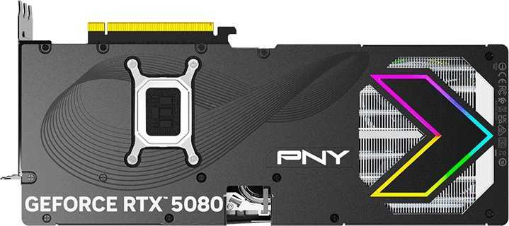 Vaizdo plokštė PNY GeForce RTX 5080 ARGB EPIC-X RGB Overclocked 16GB GDDR7 DLSS4 grafikos korta (VCG508016TFXXPB1-O)