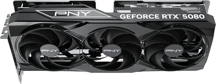 Vaizdo plokštė PNY Technologies PNY GeForce RTX 5080 su trijų ventiliatorių NVIDIA 16 GB GDDR7