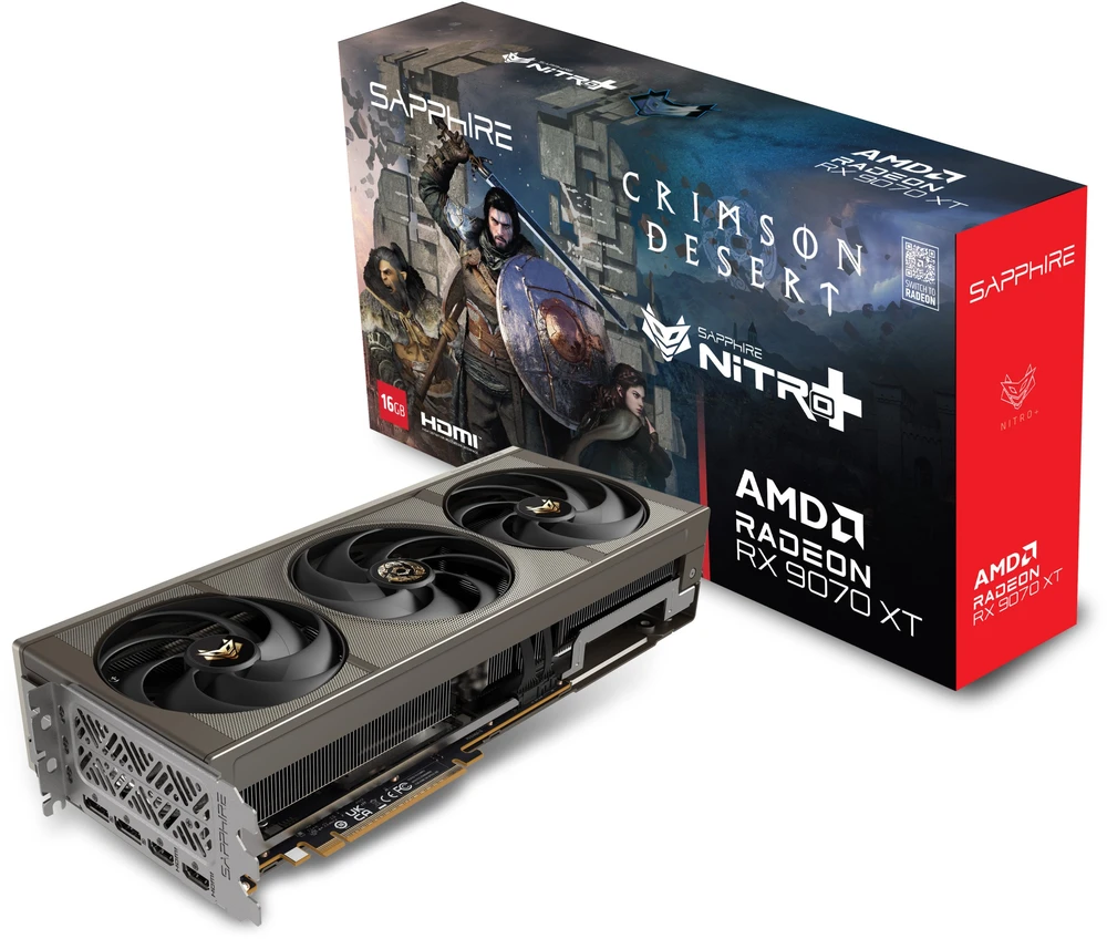 Vaizdo plokštė „Sapphire NITRO+ AMD Radeon RX 9070 XT OC Crimson Desert Edition“ 16 GB GDDR6 atminties atmintis