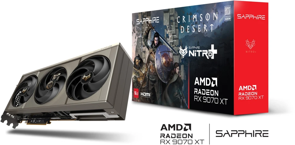 Vaizdo plokštė „Sapphire NITRO+ AMD Radeon RX 9070 XT OC Crimson Desert Edition“ 16 GB GDDR6 atminties atmintis