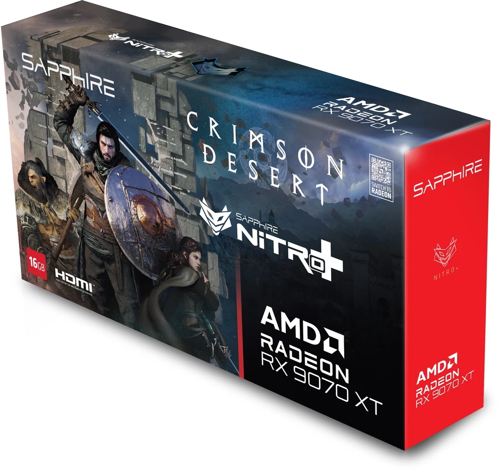 Vaizdo plokštė „Sapphire NITRO+ AMD Radeon RX 9070 XT OC Crimson Desert Edition“ 16 GB GDDR6 atminties atmintis