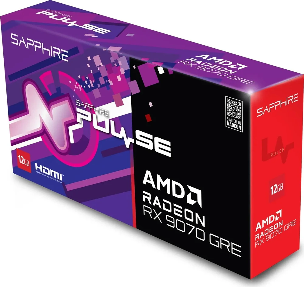 SAPPHIRE PULSE RX 9070 GRE GAMING OC 12GB vaizdo plokštė