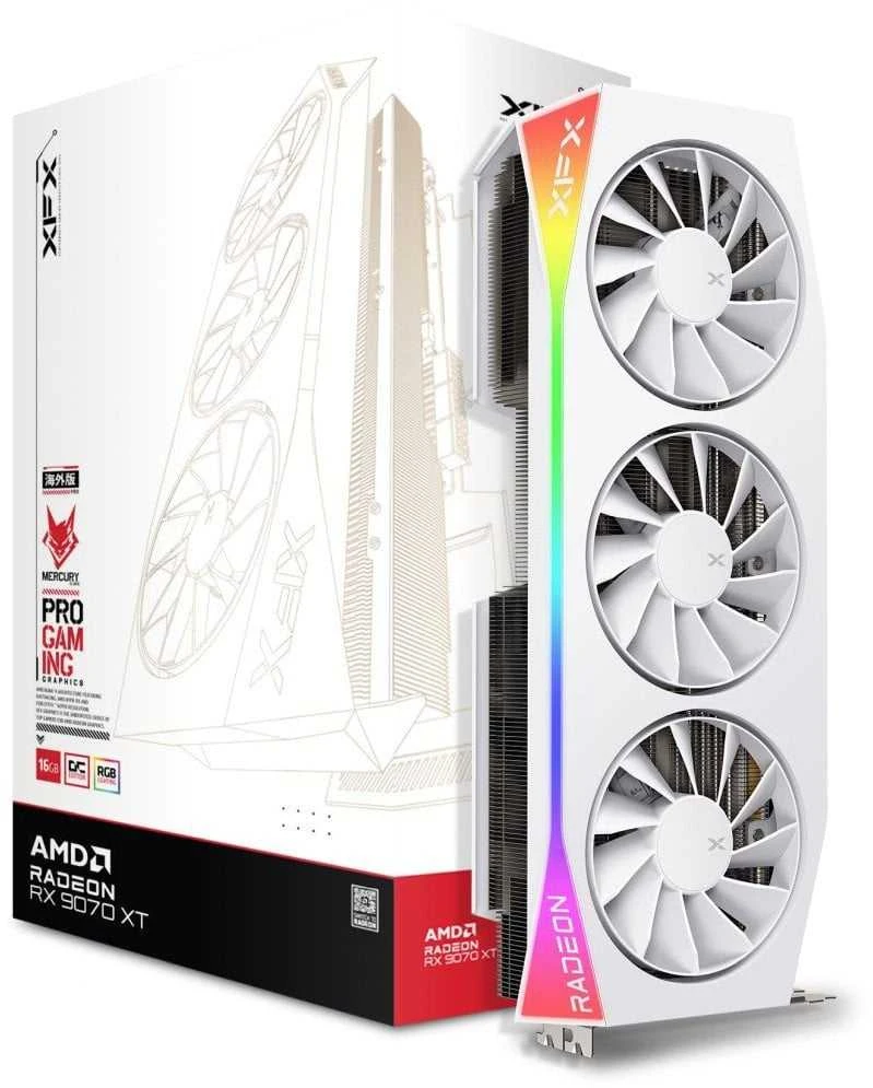 Vaizdo plokštė. XFX Mercury RX 9070XT OC Baltas G RGB 16