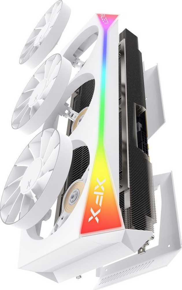 Vaizdo plokštė XFX „Mercury AMD Radeon RX 9070XT OC Baltas Magnetic Air Edition“ su RGB 16 GB GDDR6, HDMI 3xDP, AMD RDNA 4