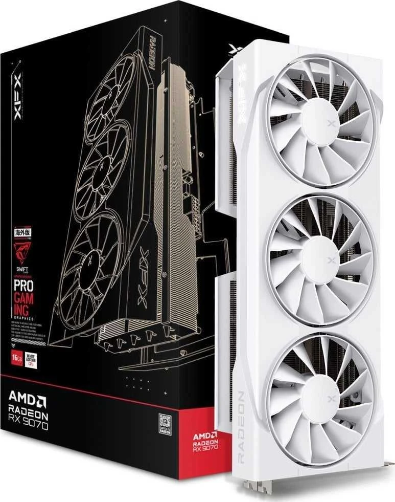 Vaizdo plokštė XFX Radeon RX 9070 Swift Baltas 16GB OC GDDR6