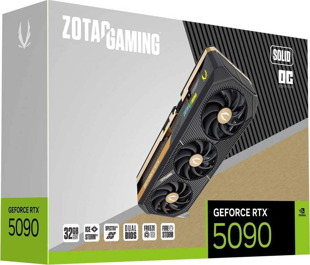 Vaizdo plokštė Zotac GAMING GeForce RTX 5090 SOLID OC NVIDIA 32 GB GDDR7