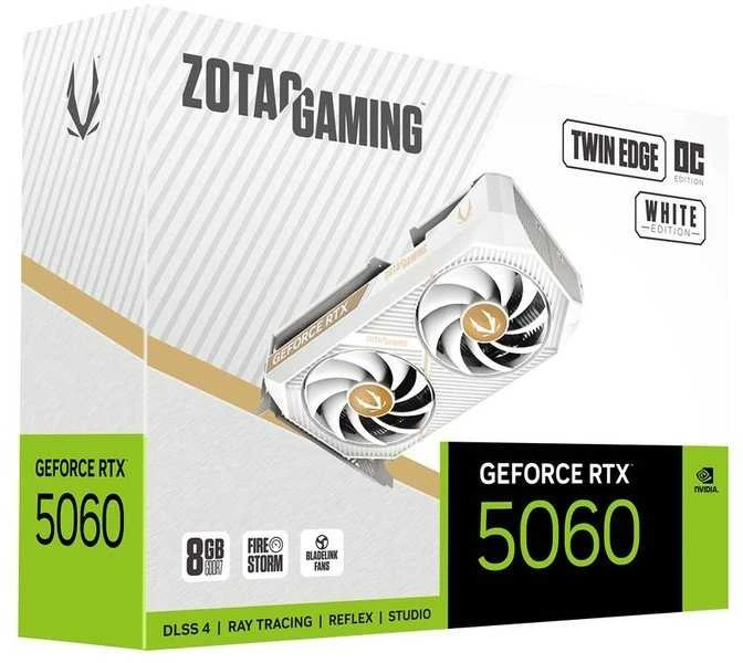 Vaizdo plokštė „Zotac GAMING GeForce RTX 5060 Twin Edge OC Baltas Edition“ NVIDIA 8 GB GDDR7