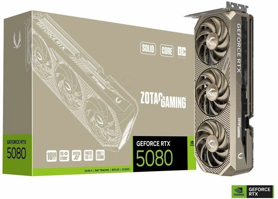 ZOTAC GAMING GeForce RTX 5080 SOLID Core OC 20-osios metinės leidimo grafikos plokštė