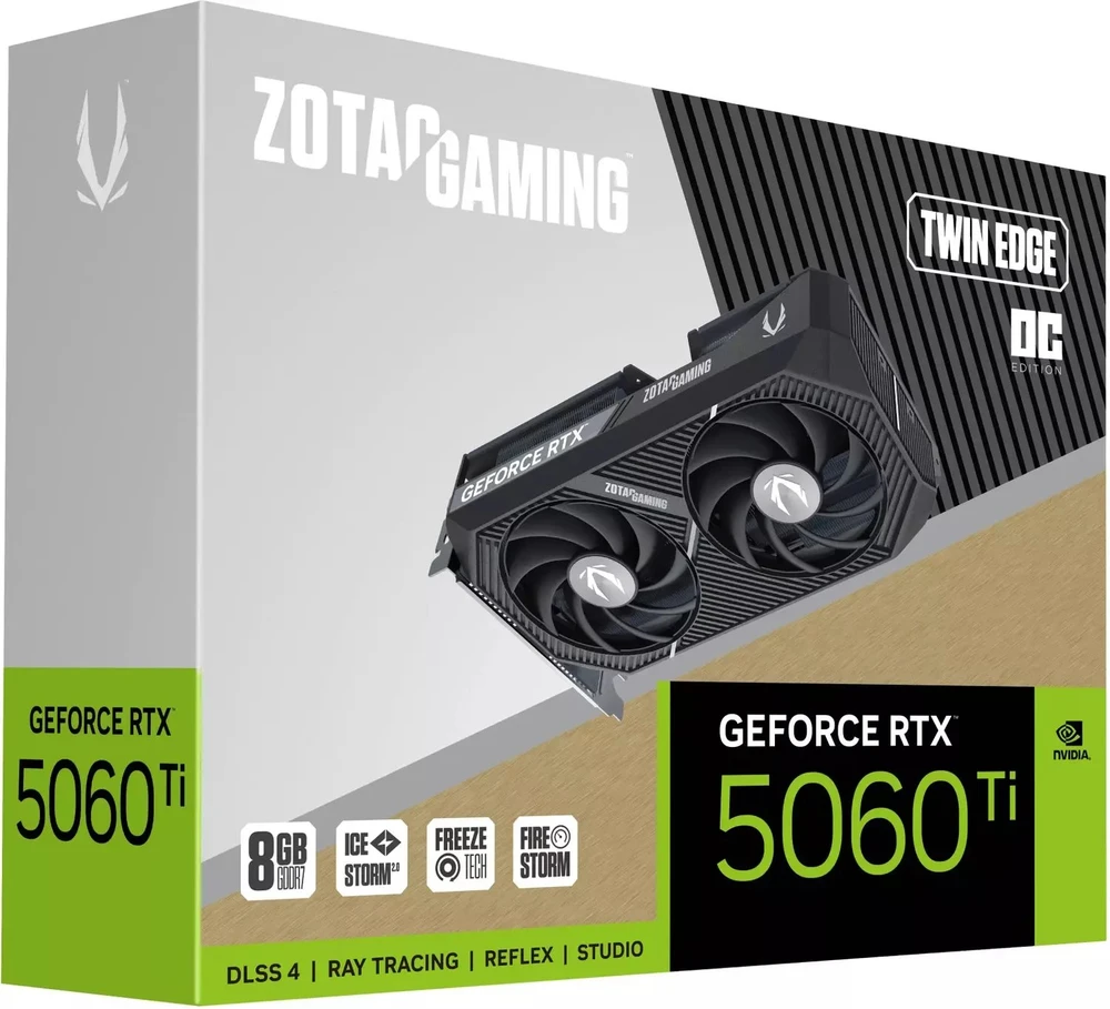 Zotac žaidimų vaizdo plokštė GeForce RTX 5060 Ti Twin Edge OC NVIDIA 8 GB GDDR7