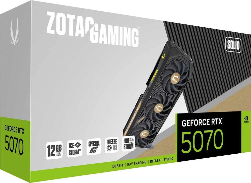 Vaizdo plokštė ZOTAC GeForce RTX 5070 SOLID 12GB DLSS 4