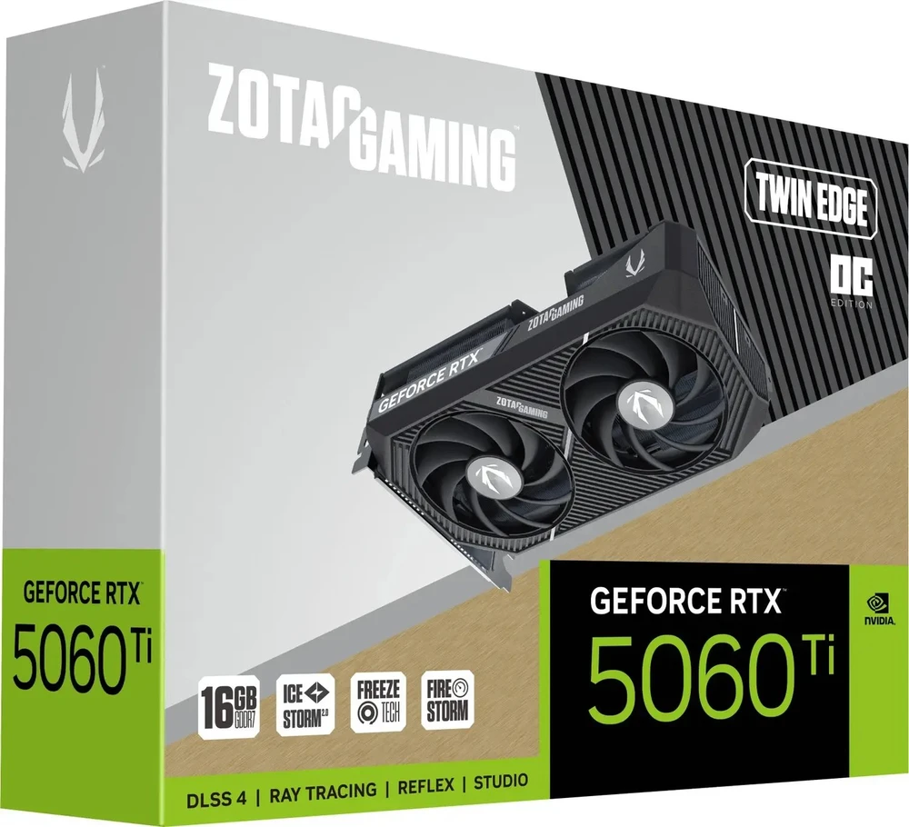ZOTAC GeForce RTX 5060 Ti Twin Edge 16GB OC DLSS4 vaizdo plokštė