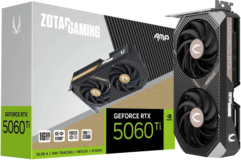 Vaizdo plokštė ZOTAC GeForce RTX 5060 Ti AMP 16GB DLSS 4