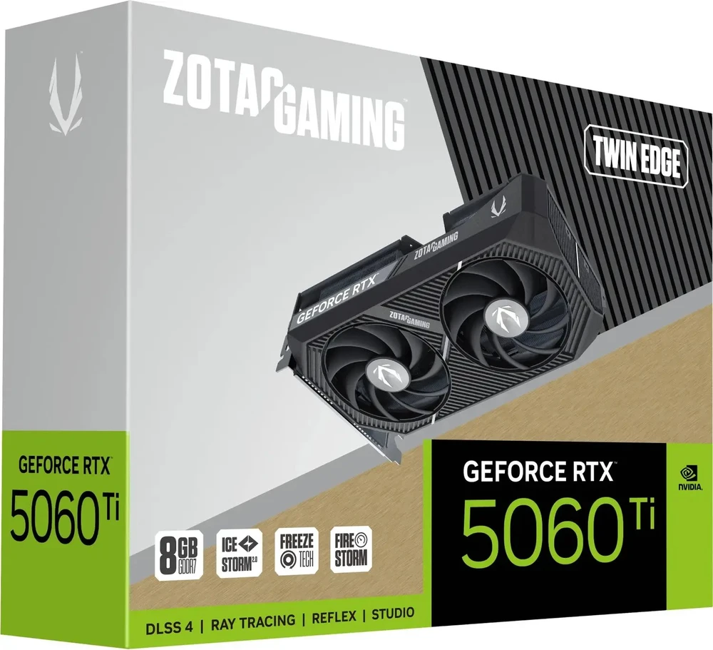 Zotac ŽAIDIMŲ vaizdo plokštė „GeForce RTX 5060 Ti Twin Edge“ „NVIDIA 8 GB GDDR7“