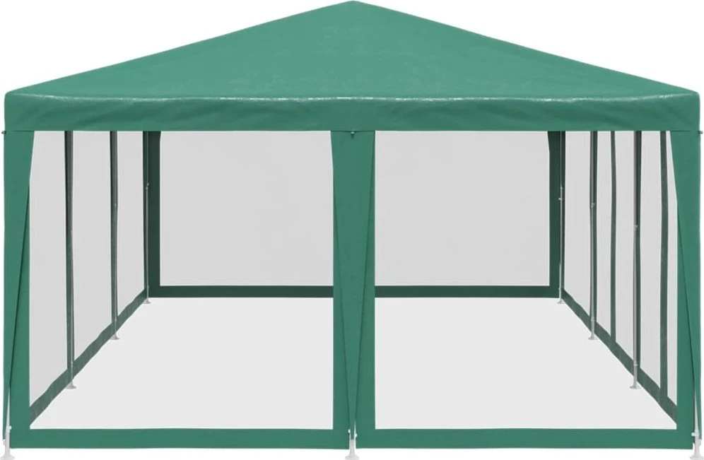 Proginė palapinė su 10 tinklinėmis sienomis, žalia, 6x4m, HDPE