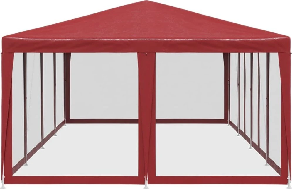 Proginė palapinė su 12 sienomis, raudona, 8x4m, HDPE
