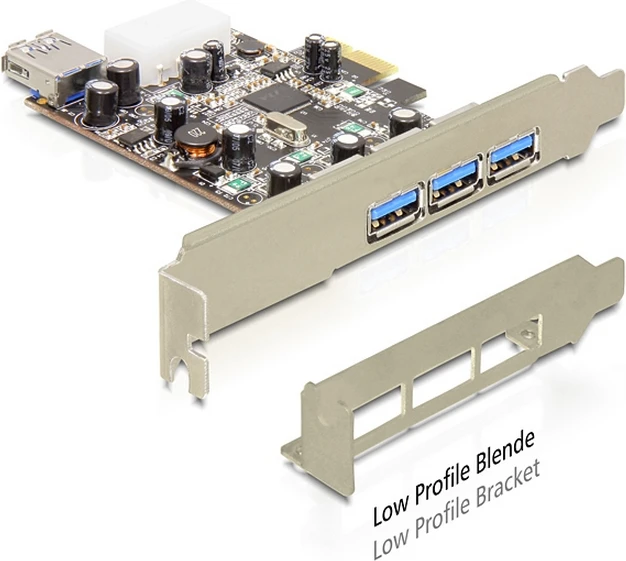 Delock PCI Express kortelė > 3 x išorinis + 1 x vidinis USB 3.0 tipo A lizdas