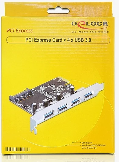 „Delock PCI Express“ kortelė > 4 x išorinis USB 3.0