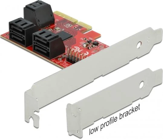 DELOCK 6 prievadų SATA PCI Express x4 plokštė - žemo profilio formatas