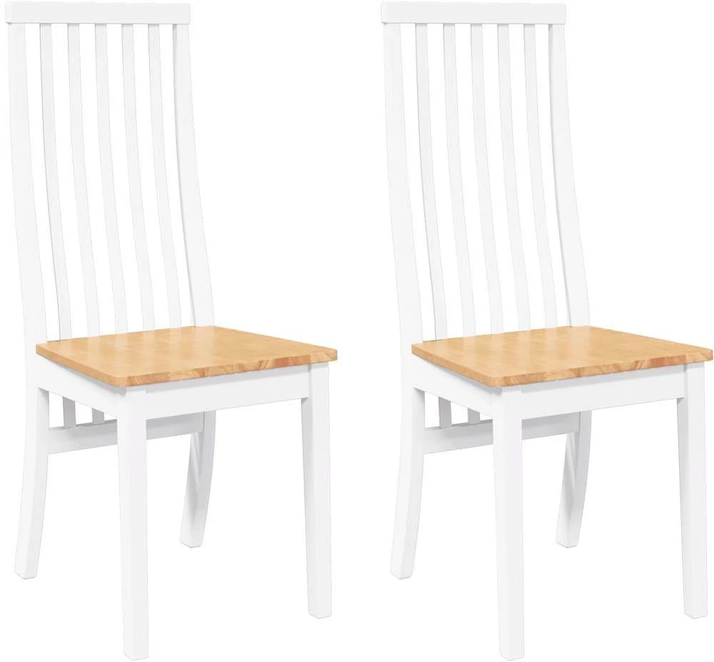 Valgomojo Kėdės 2 vnt Baltos medžio masyvo gumos