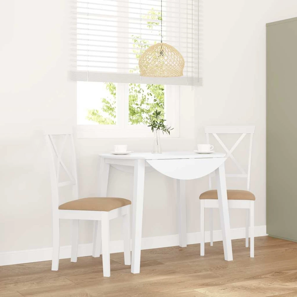 valgomojo kėdės su pagalvėlėmis 2 vnt Balta medžio masyvo guma
