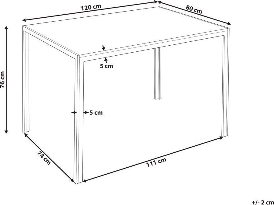 Beliani Valgomojo stalas NEWFIELD šviesiai rudas 120 cm 80 cm