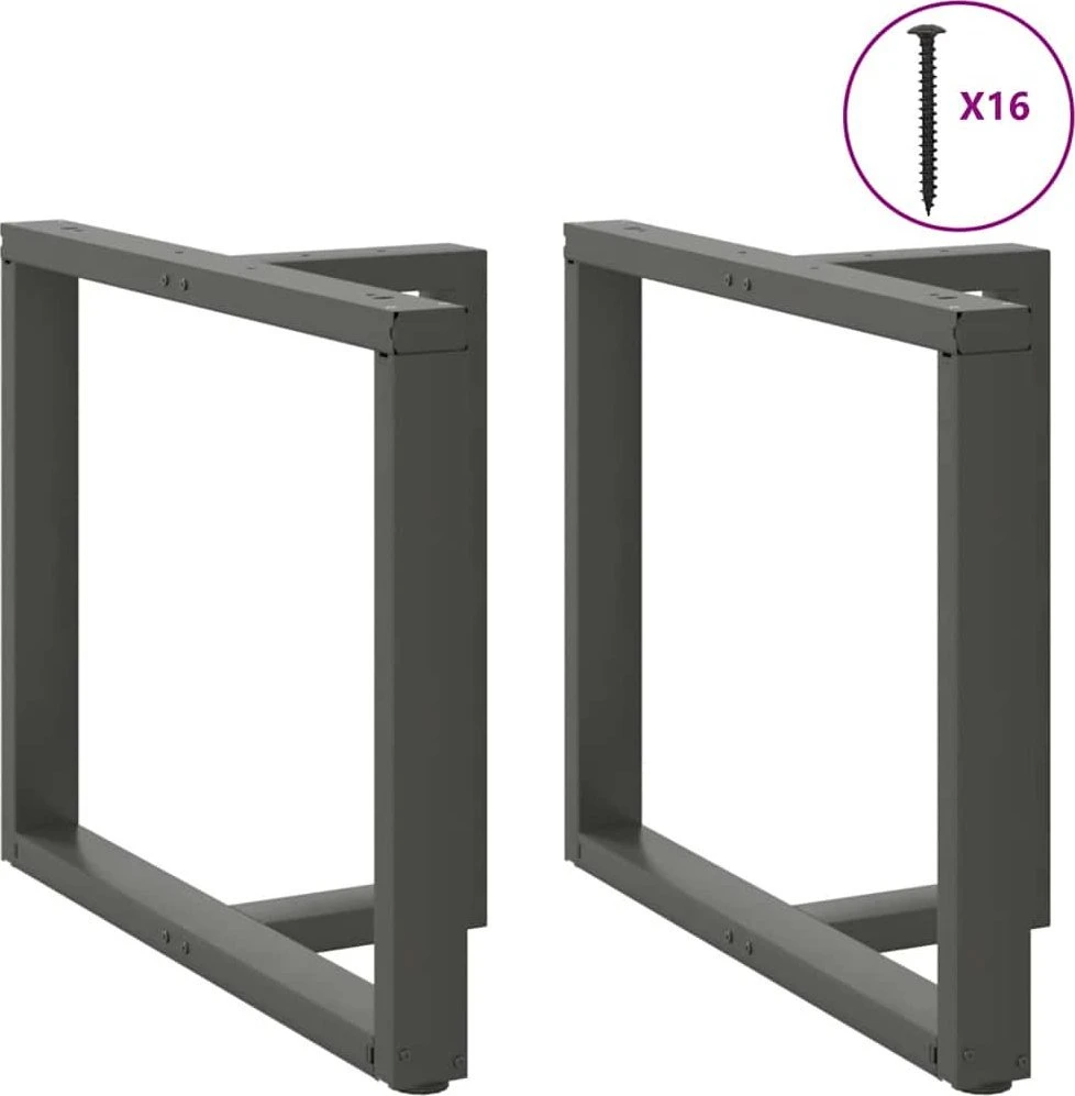 Valgomojo stalo kojos, 2 vnt., antracito spalvos, 90x35x(72-73) cm, plienas