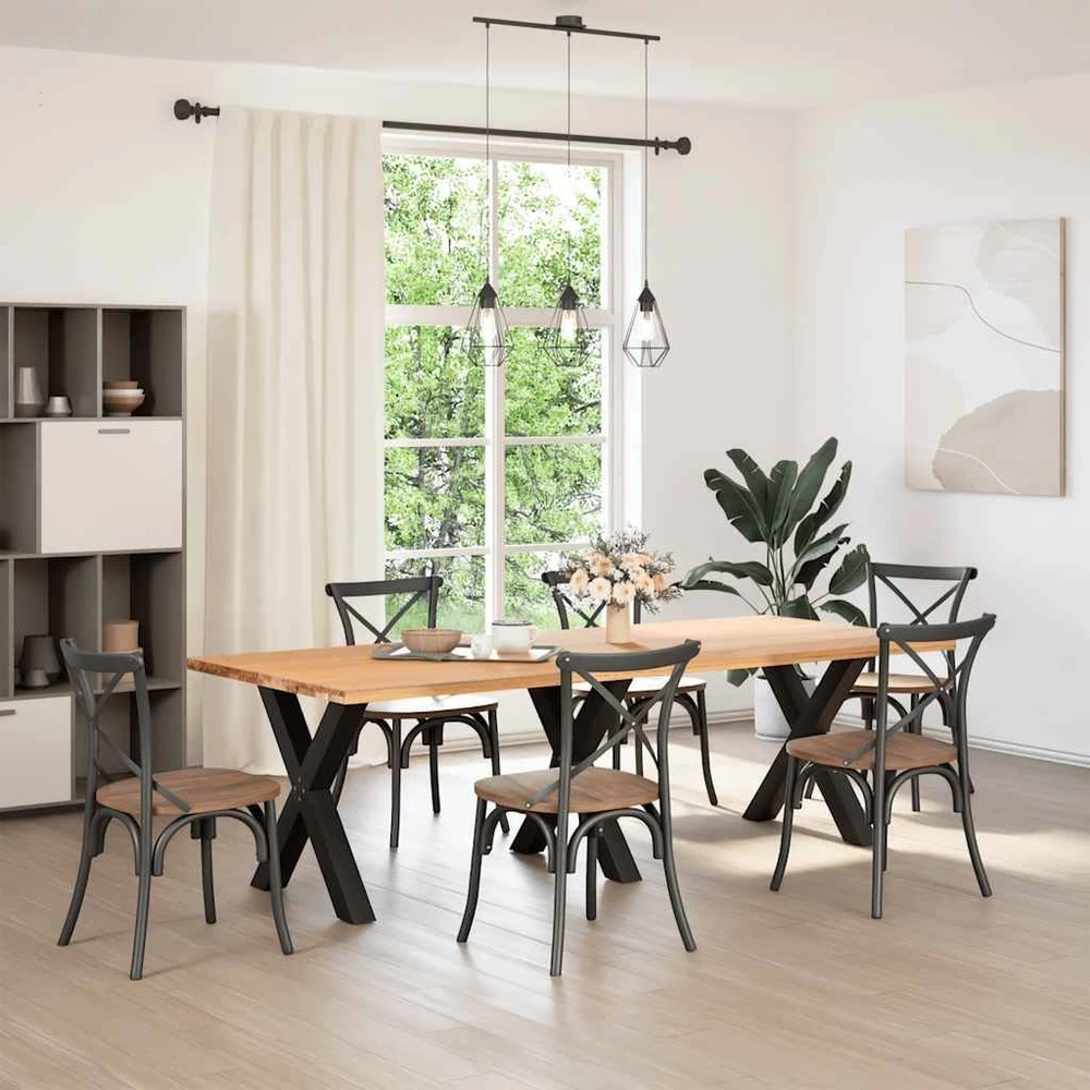 Valgomojo stalo kojos, 3 vnt., juodos, 80x(72-73) cm, plienas, X formos