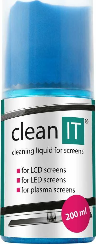 Valiklis Clean It Švarus IT ekrano valymo tirpalas su ekrano šluoste dangtelyje, 200ml