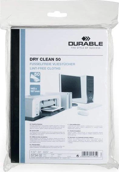 Valiklis Durable Dry Clean servetėlės bezpyłowe valymui plastiku 50szt.