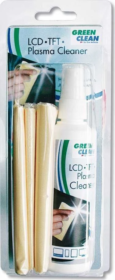 Valiklis Green Clean Žalias Clean Ekrano valymo rinkinys - Žalias valymo LCD/TFT rinkinys su mikropluošto šluoste ir tirpalu