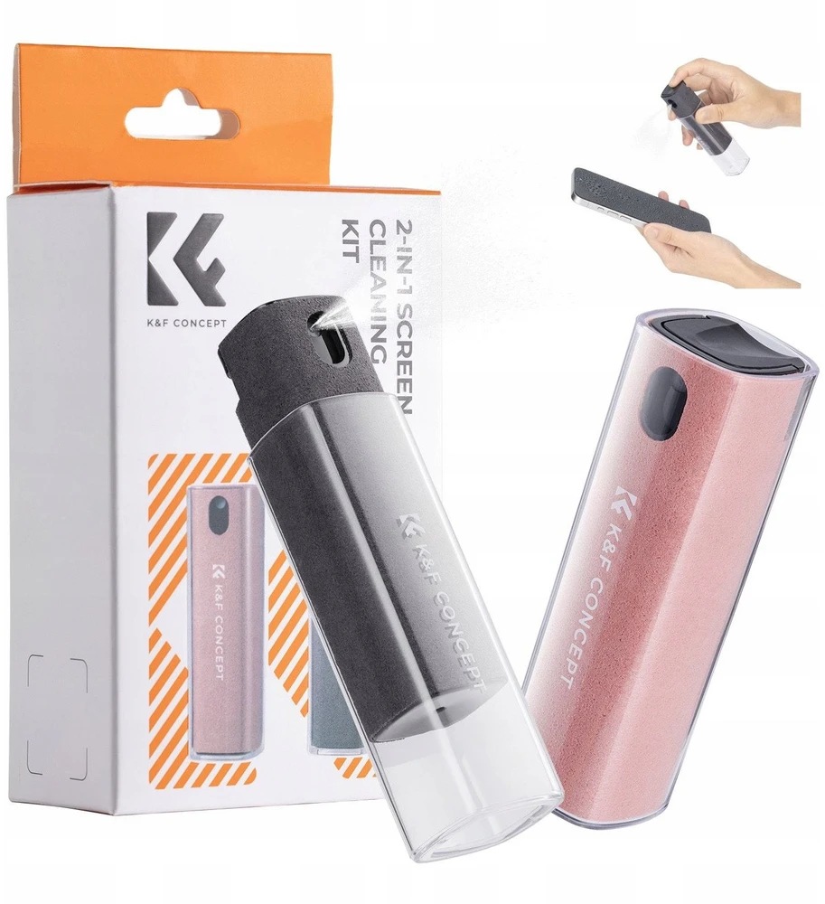 Valiklis K+F Rinkinys 2x Płyn Purškiklis 10ml Do Czyszczenia Ekranu Monitora Optyki Šluostė / Kf08.077