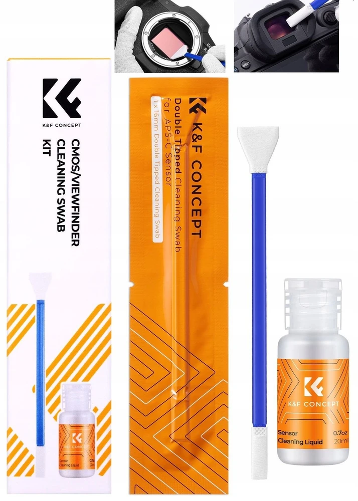 Valiklis K+F Matricos valymo rinkinys 16 mm APS-C vaizdo ieškikliui K&F skystis 5x mente / Kf08.080