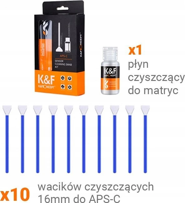 Valiklis Kf Matrix valymo rinkinys Aps-c matricoms K&f Concept LIQUID + 10x mentelė / Sku.1616