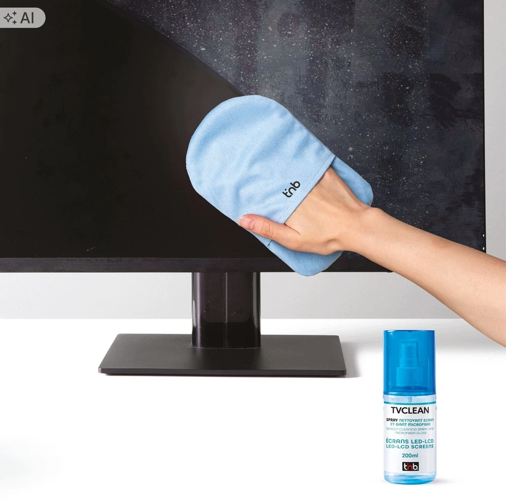 Valiklis TnB Skysčio ekranams valyti TV LCD PC monitorių 200ml + pirštinė rinkinys 2in1 / Tvclean (SB12250)