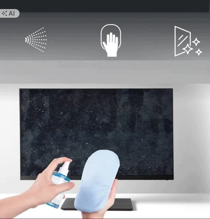 Valiklis TnB Skysčio ekranams valyti TV LCD PC monitorių 200ml + pirštinė rinkinys 2in1 / Tvclean (SB12250)
