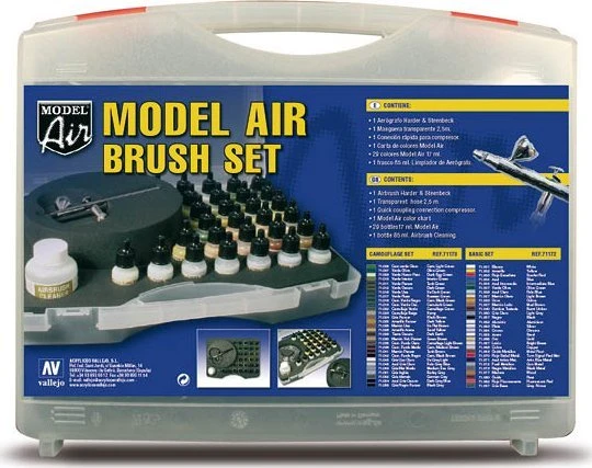 Vallejo : 71.172 - Model Air - pagrindinės spalvos ir aerografas (29 x 17 ml)