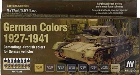 Vallejo 71205 Rinkinys farb MODEL AIR - GERMAN COLORS 1927-1941