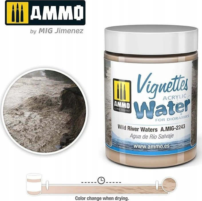 AMMO by MIG Jimenez AMMO MIG akrilinis vanduo Wild River Waters dioramoms, 100 ml (2243)