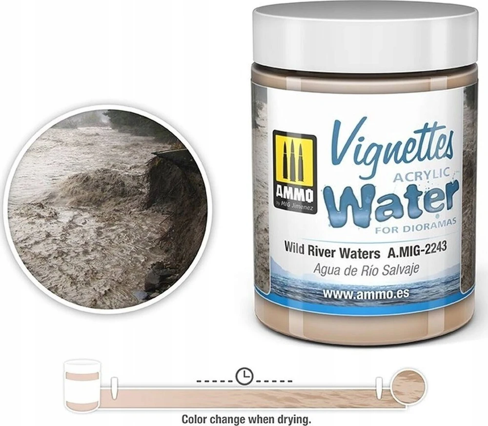 AMMO by MIG Jimenez AMMO MIG akrilinis vanduo Wild River Waters dioramoms, 100 ml (2243)