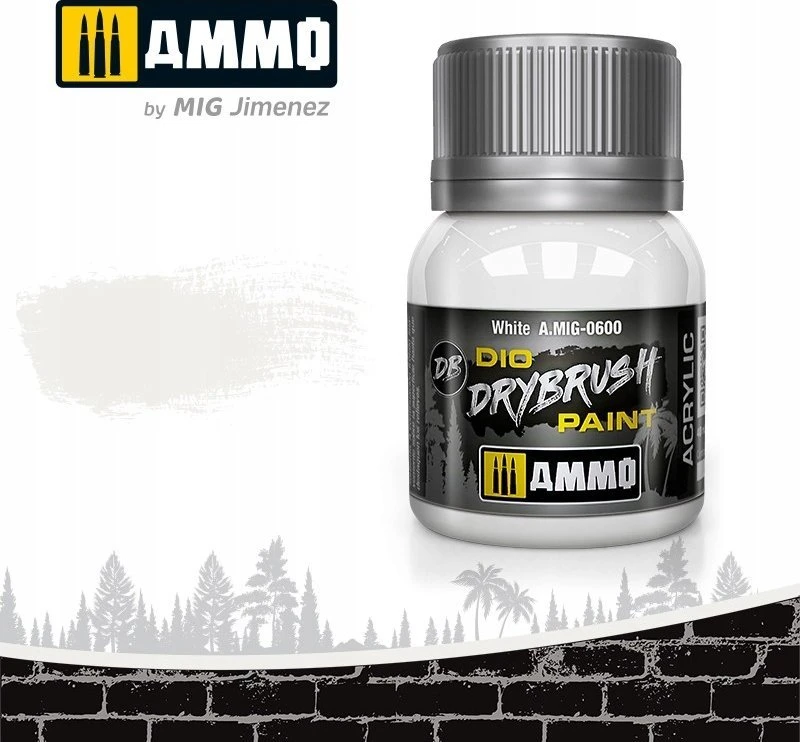 AMMO by MIG Jimenez AMMO by Mig DRYBRUSH balti sendinimo dažai 40 ml (0600)
