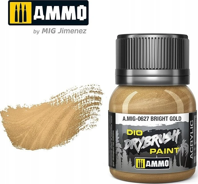 AMMO by MIG Jimenez AMMO MIG DRYBRUSH dažai sausam teptukui Ryškus auksas 40 ml (0627)