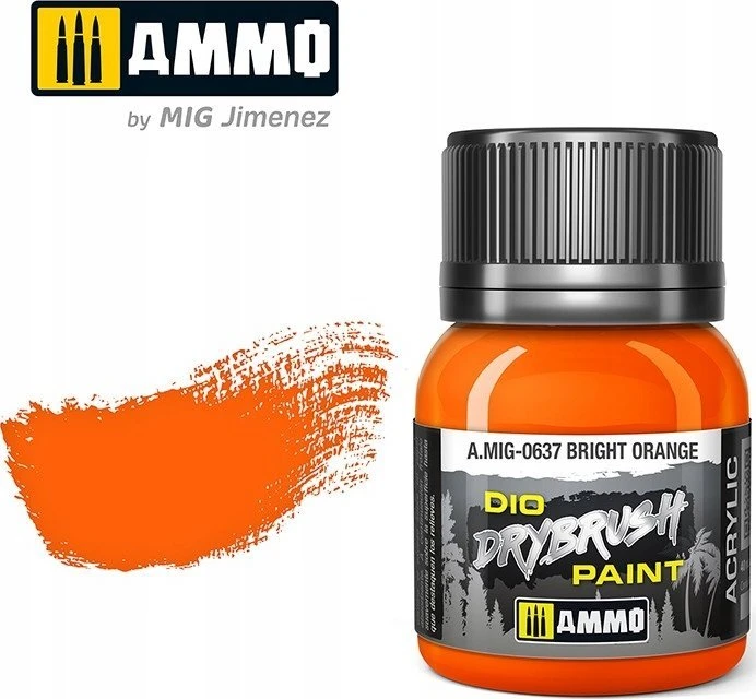 AMMO by MIG Jimenez AMMO MIG DRYBRUSH sendinimo dažai, ryškiai oranžinė, 40 ml (A.MIG-0637)