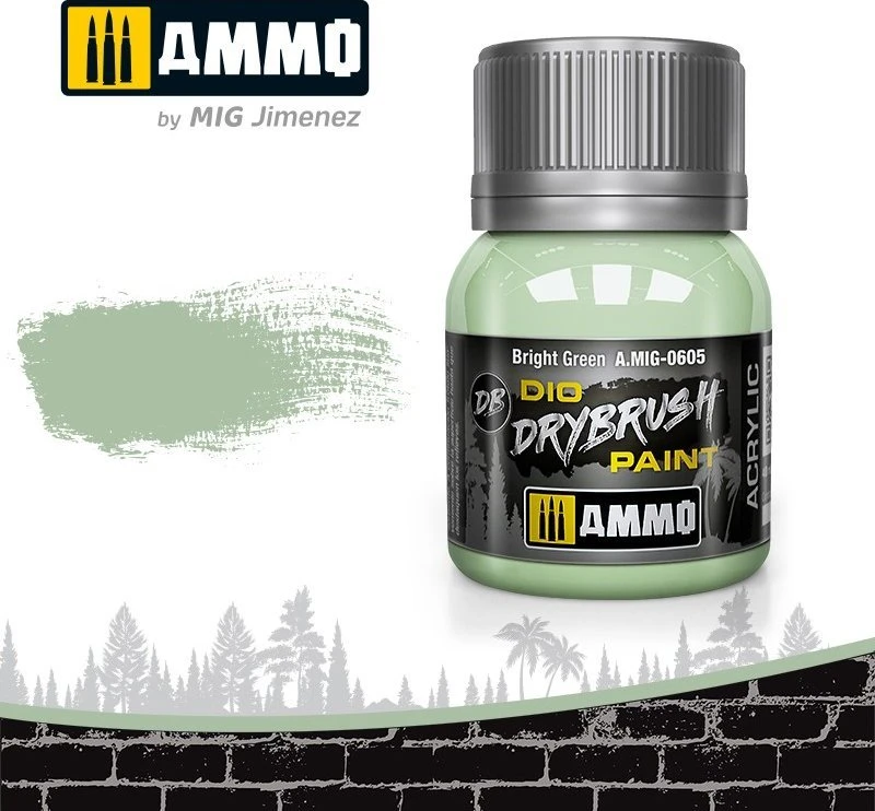AMMO by MIG Jimenez AMMO MIG sendinimo dažai Drybrush ryškiai žali, 40 ml (0605)