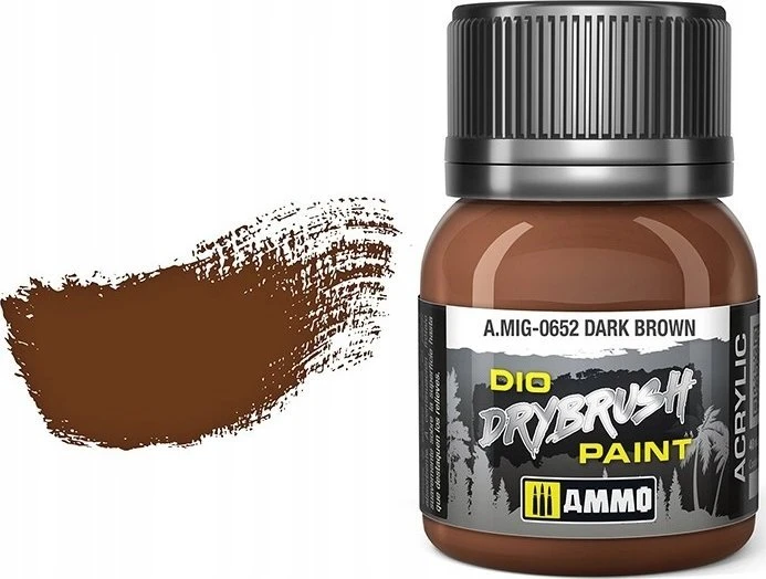 AMMO by MIG Jimenez AMMO MIG Drybrush sendinimo dažai, tamsiai rudi, 40 ml (A.MIG-0652)