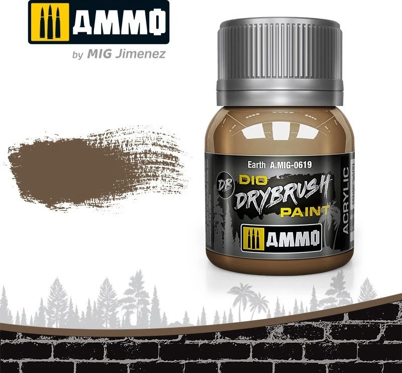 AMMO by MIG Jimenez AMMO MIG DRYBRUSH Earth dažai sausam teptukui, 40 ml (0619)