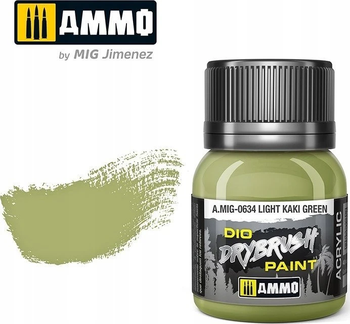 AMMO by MIG Jimenez AMMO MIG sendinimo drybrush dažai Šviesi chaki žalia, 40 ml (0634)