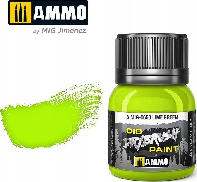 AMMO by MIG Jimenez AMMO MIG DRYBRUSH sendinimo dažai Lime Žalias 40 ml