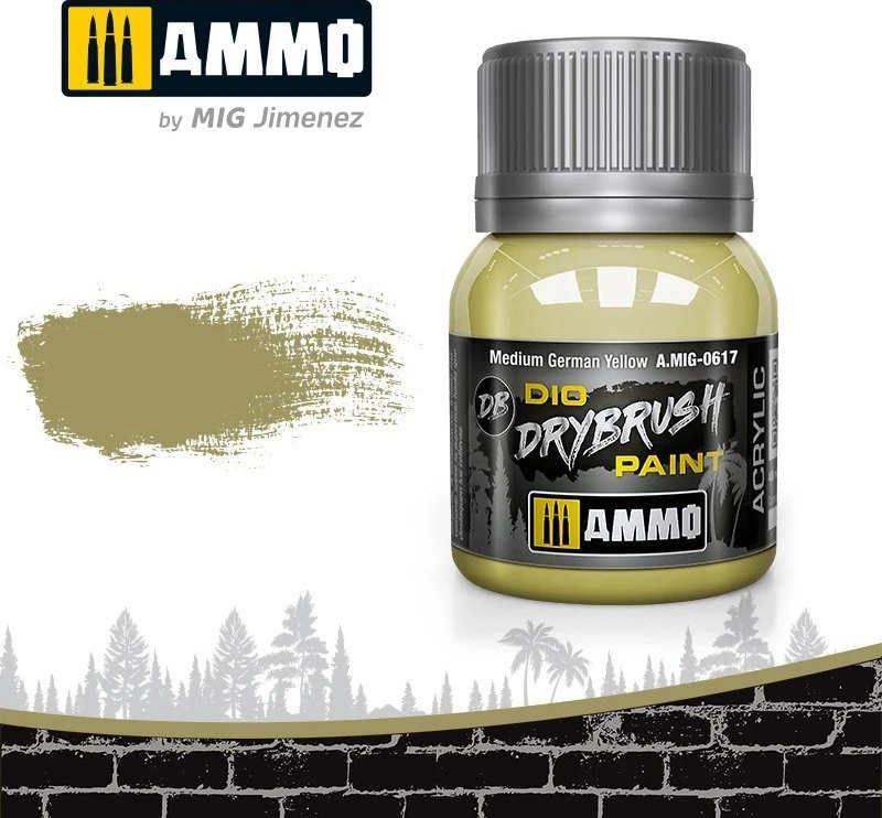 AMMO by MIG Jimenez AMMO MIG Drybrush sendinimo dažai Medium German Geltona 40 ml (A.MIG-0617)